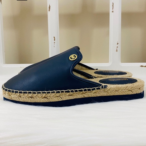 MK Emilia Leather Slide Slip On Espadrilles - Picture 4 of 10